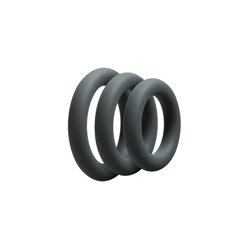 Optimale Lot de 3 Anneaux Silicone 10mm Gris